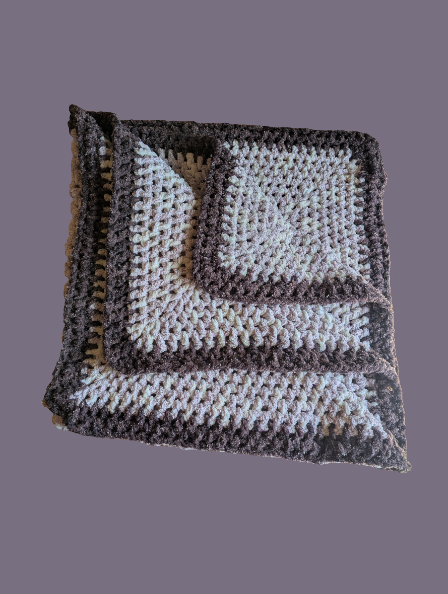 Crochet Chenille Throw Afghan Blanket
