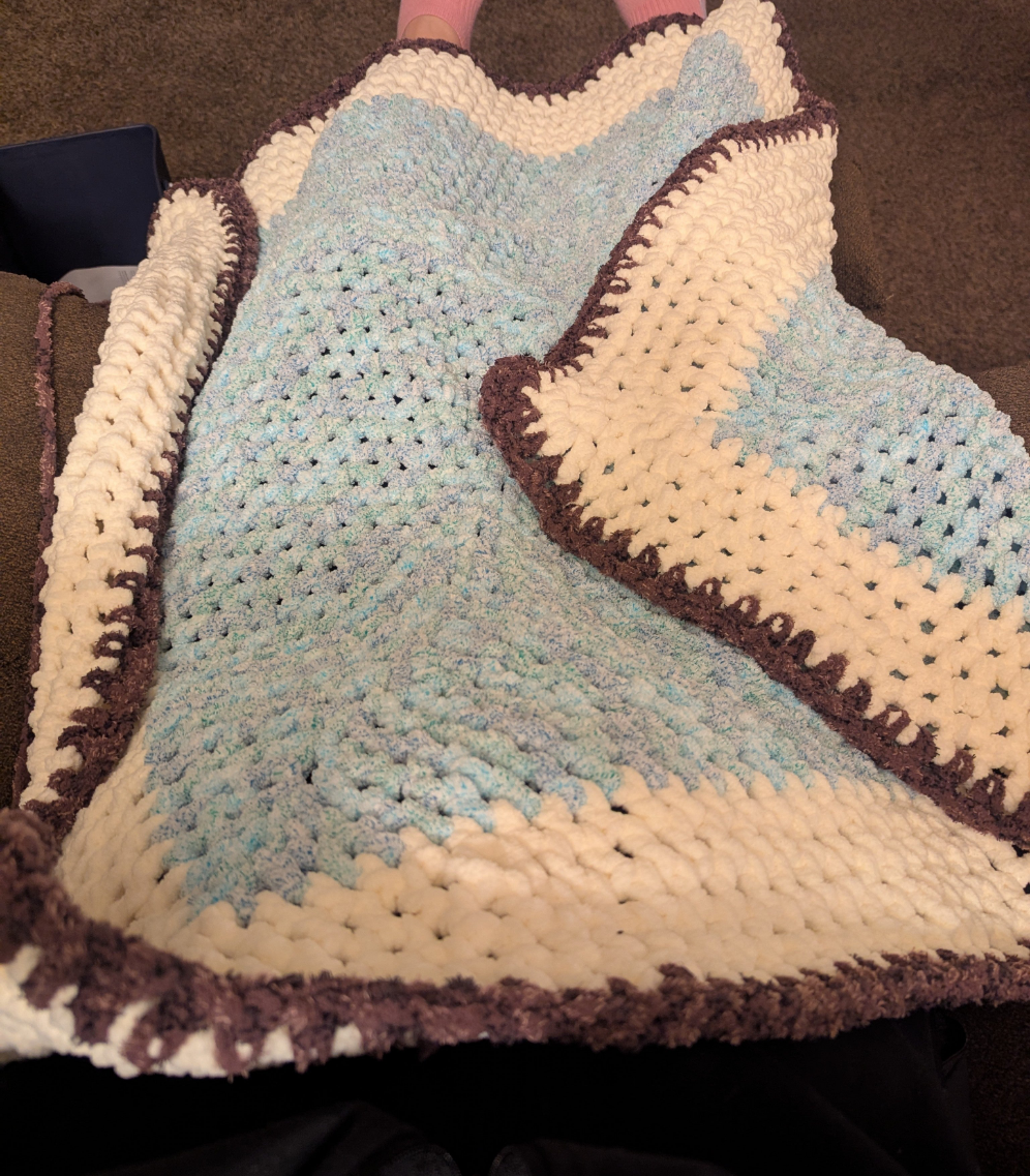 Crochet Afghan Throw Blanket Handmade