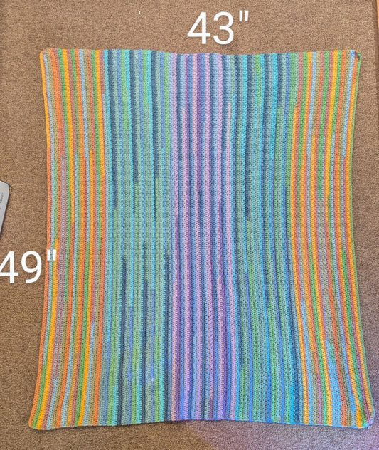 Handmade Crochet Rainbow Afghan Throw