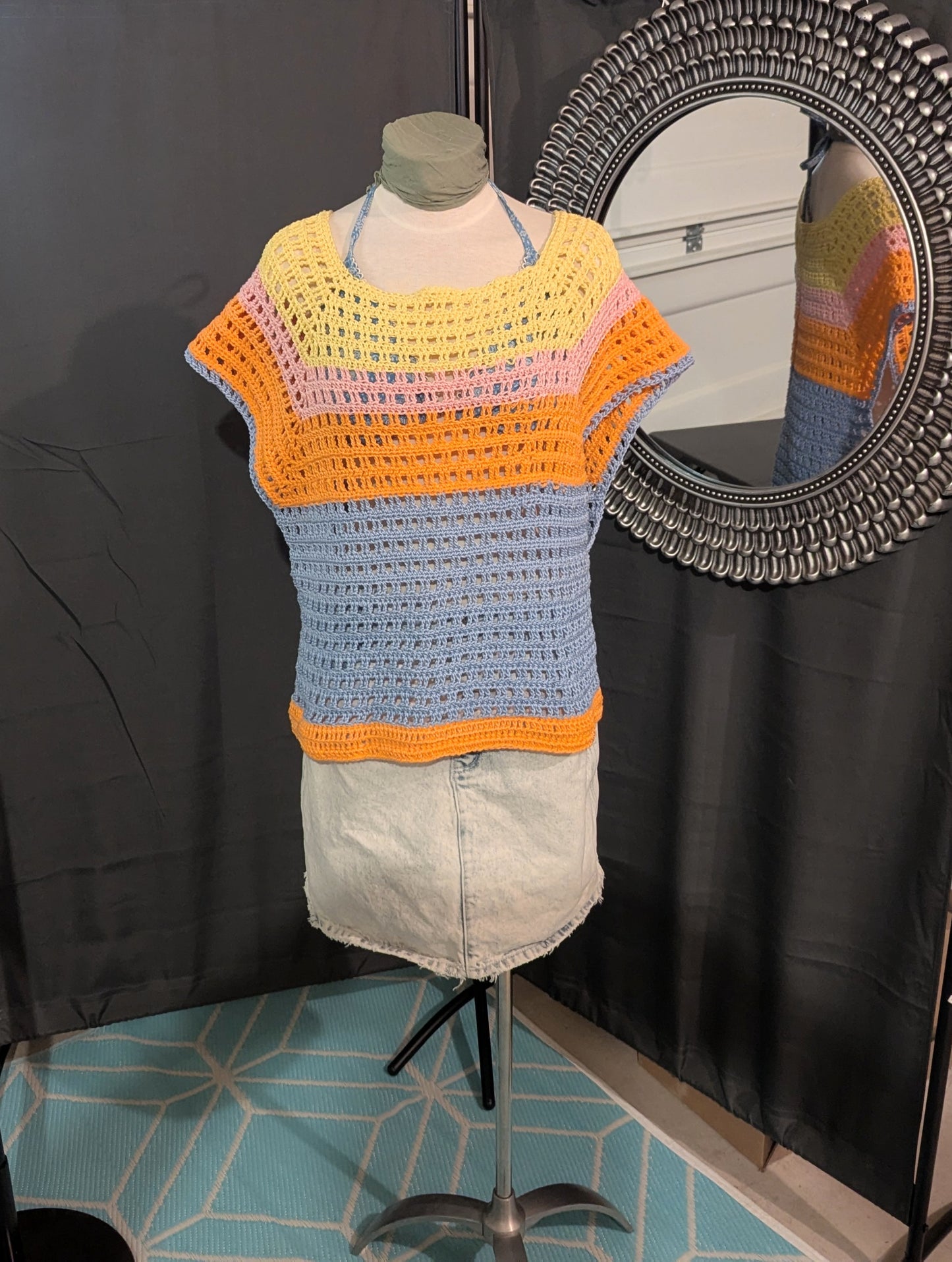 Crochet Cotton Summer Top Loose