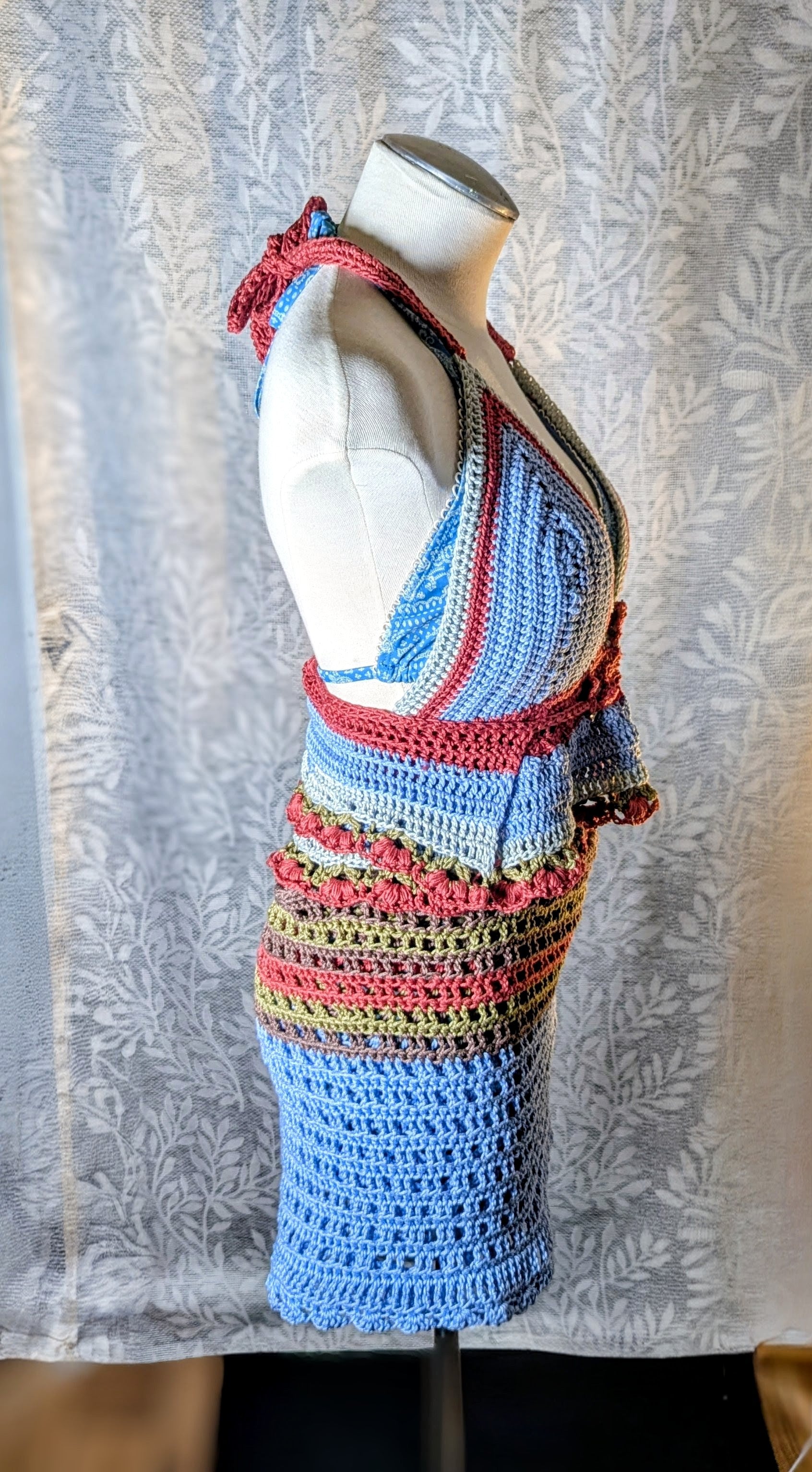 Crochet Cotton Bralette Skirt Set