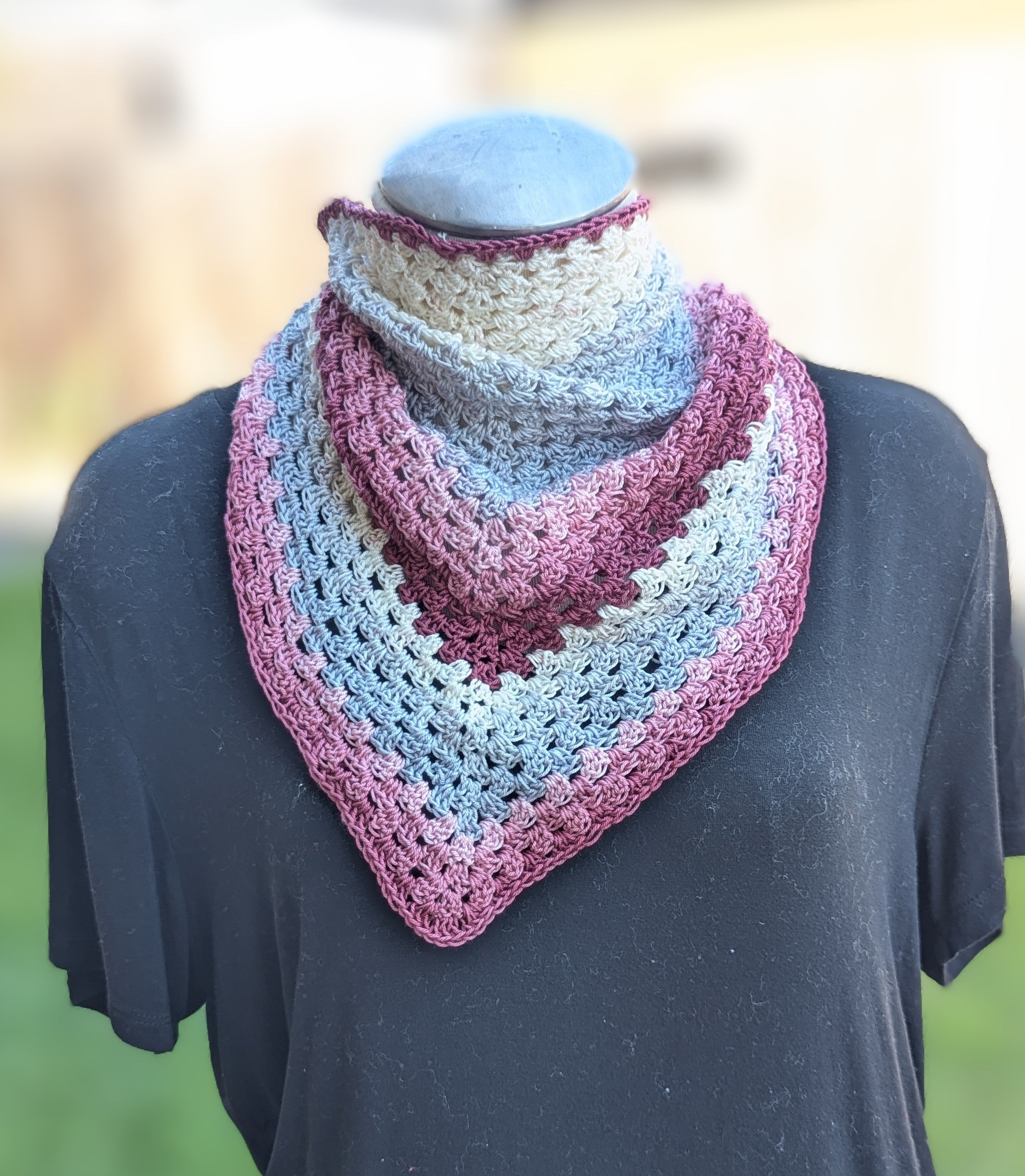Crochet Neckerchief Scarf Handmade M