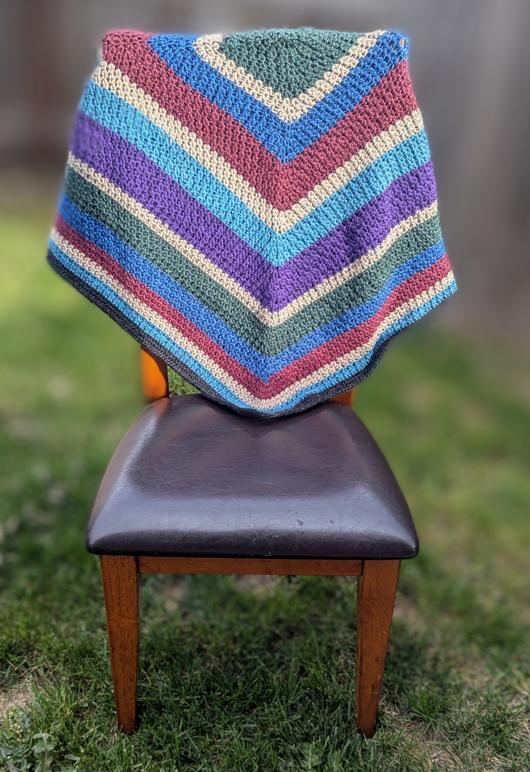 Crochet Afghan Throw Blanket Handmade
