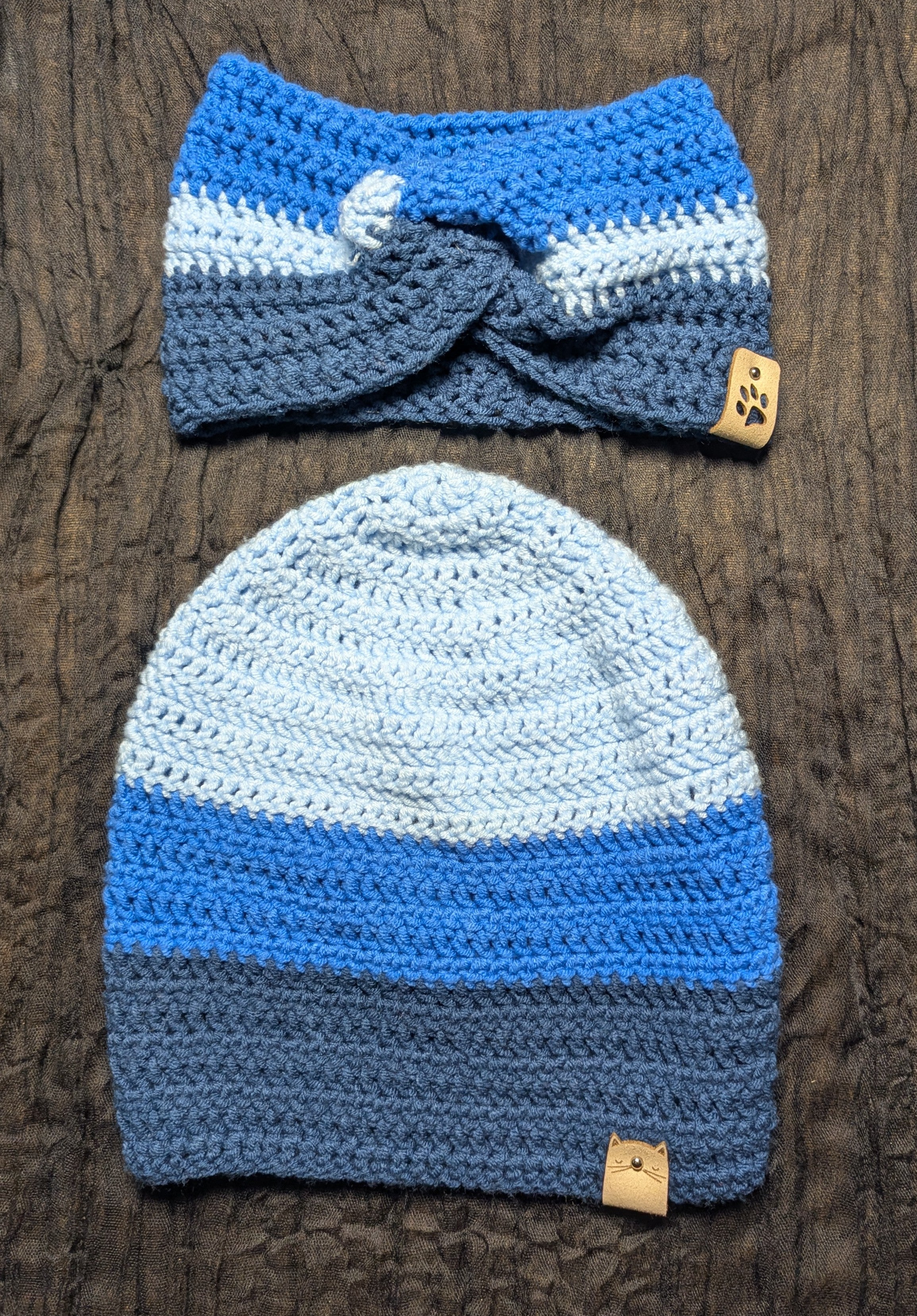 Crochet Hat/Headband Set Handmade