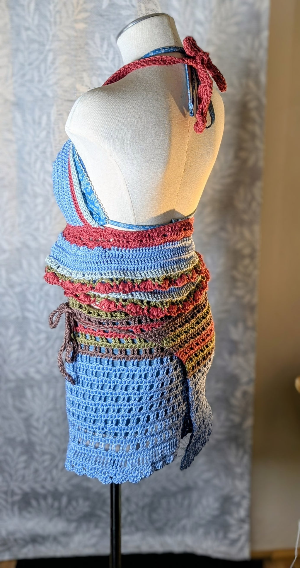 Crochet Cotton Bralette Skirt Set