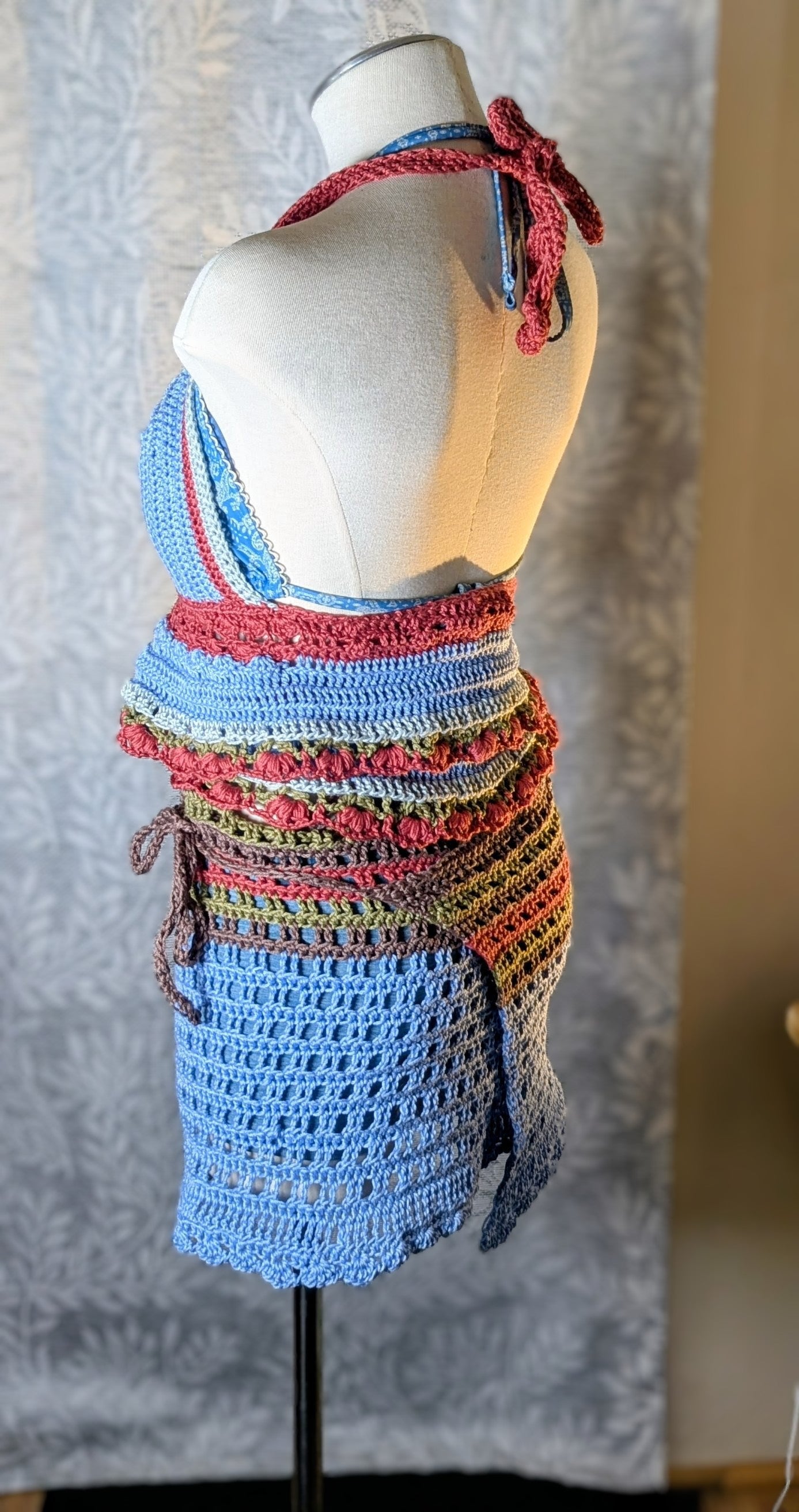 Crochet Cotton Bralette Skirt Set