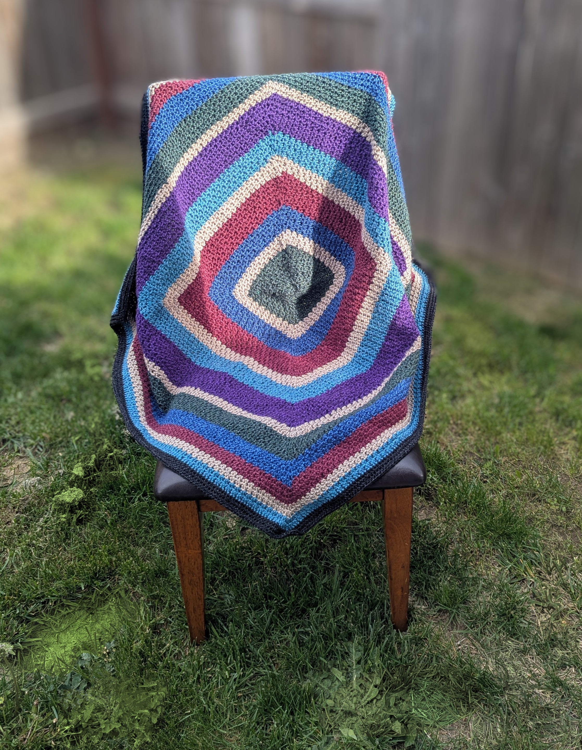 Crochet Afghan Throw Blanket Handmade