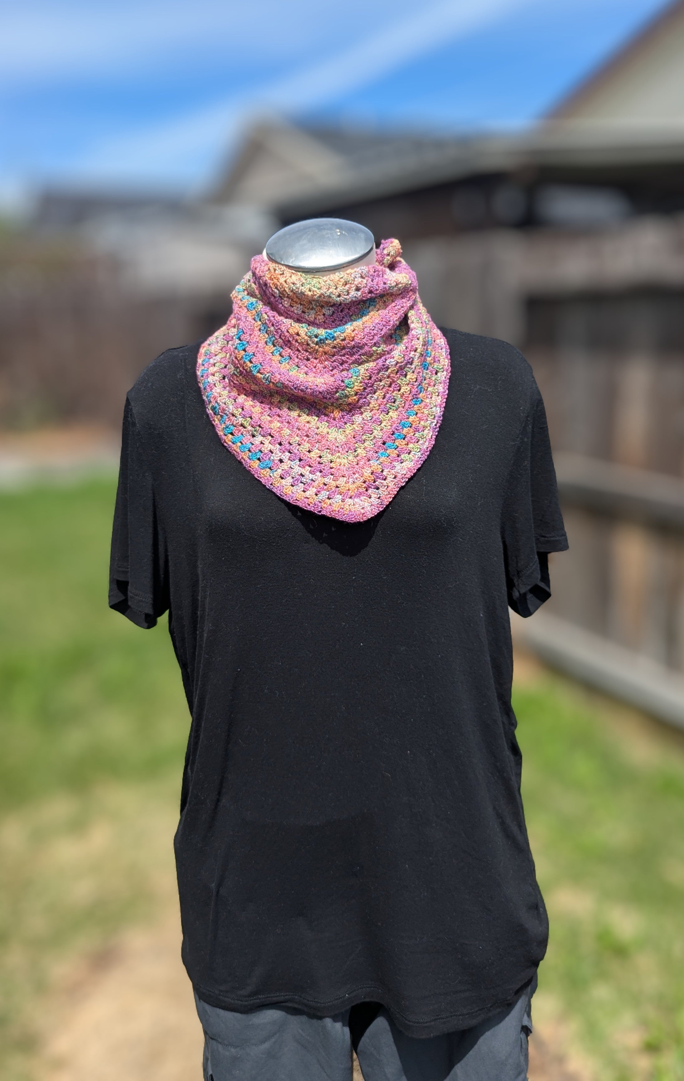 Crochet Rainbow Triangle Scarf Neckerchief