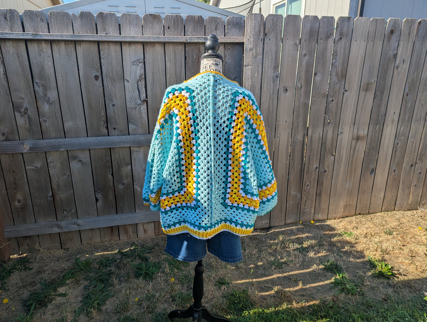 Crochet V-Neck Sweater Large XL
