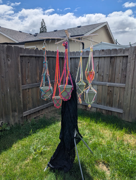 Rope Macrame ICord Plant Holders Rainbow
