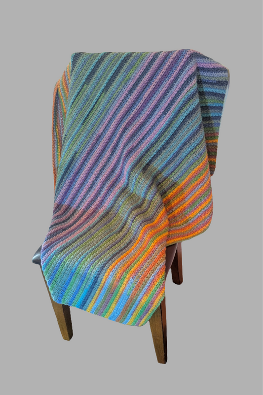 Handmade Crochet Rainbow Afghan Throw